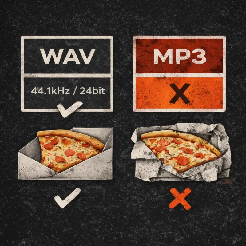 wav vs mp3 la cueva estudio