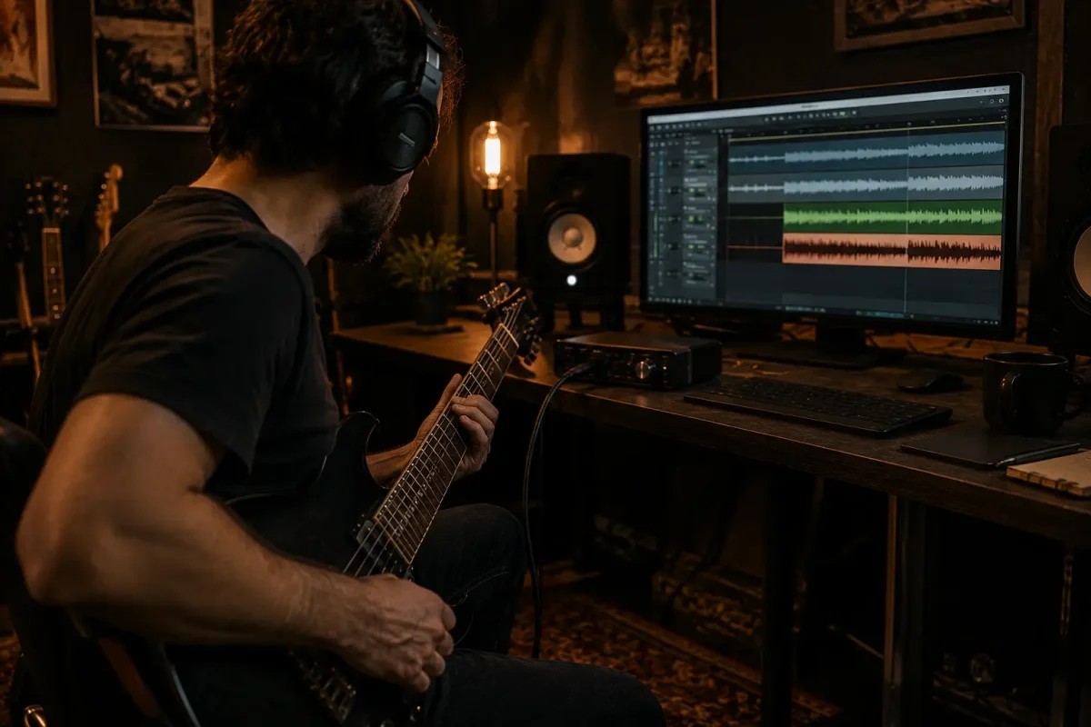 Cómo grabar guitarra eléctrica en casa para enviarla a mezclar