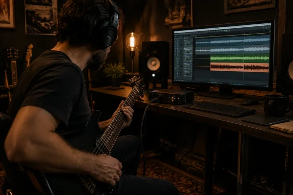 Cómo grabar guitarra eléctrica en casa para enviarla a mezclar